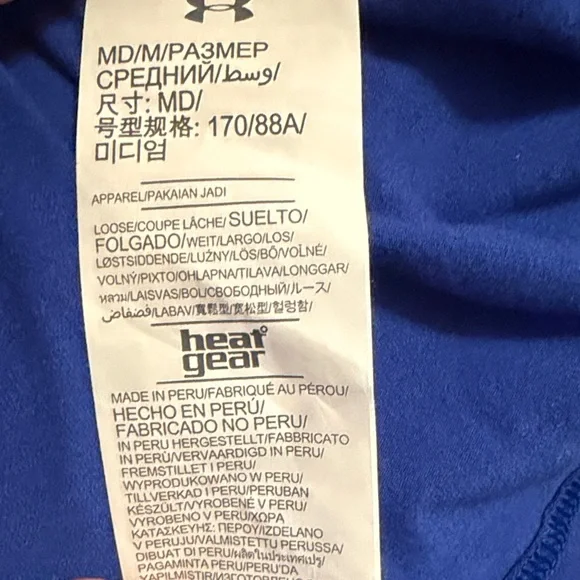 Under Armour Men's Medium Blue Loose Heat Gear Size Medium short sleeve shirt - Picture 7 of 8